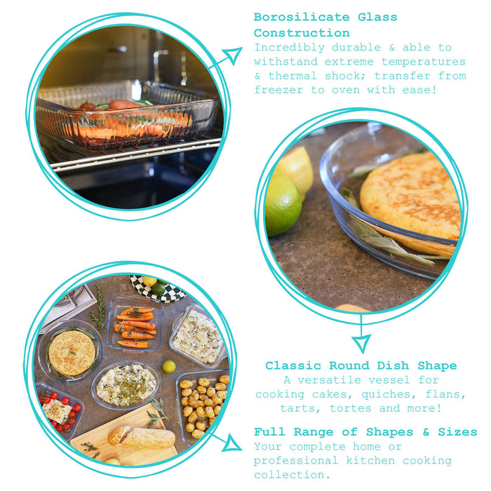 Round Glass Oven Dish - 26cm x 26cm