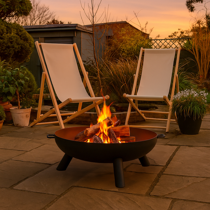 Round Iron Fire Pit - 59.5cm - Black