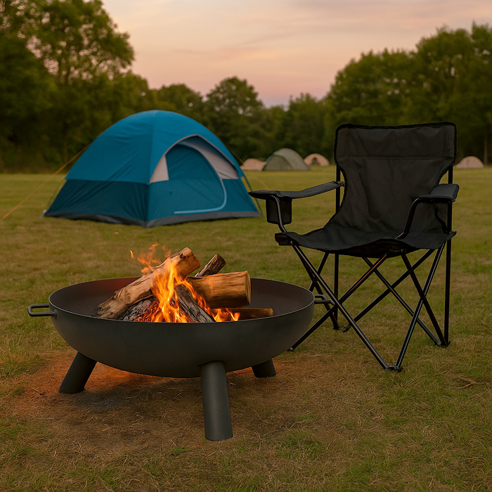 Round Iron Fire Pit - 59.5cm - Black