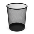 Round Metal Waste Paper Bin - Black