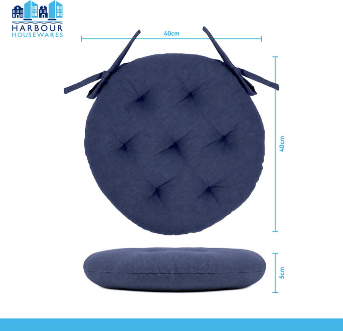 Round Seat Pad - 40 x 40cm - Navy