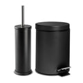 Round Stainless Steel Toilet Brush & Bin Set