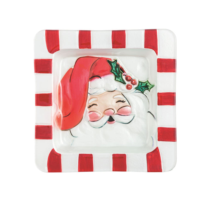 SANTA SQUARE GLASS PLATTER