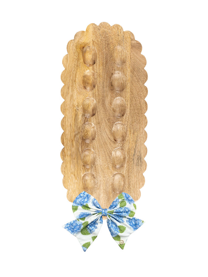 SCALLOPED WOOD DEVILED EGG BOARD