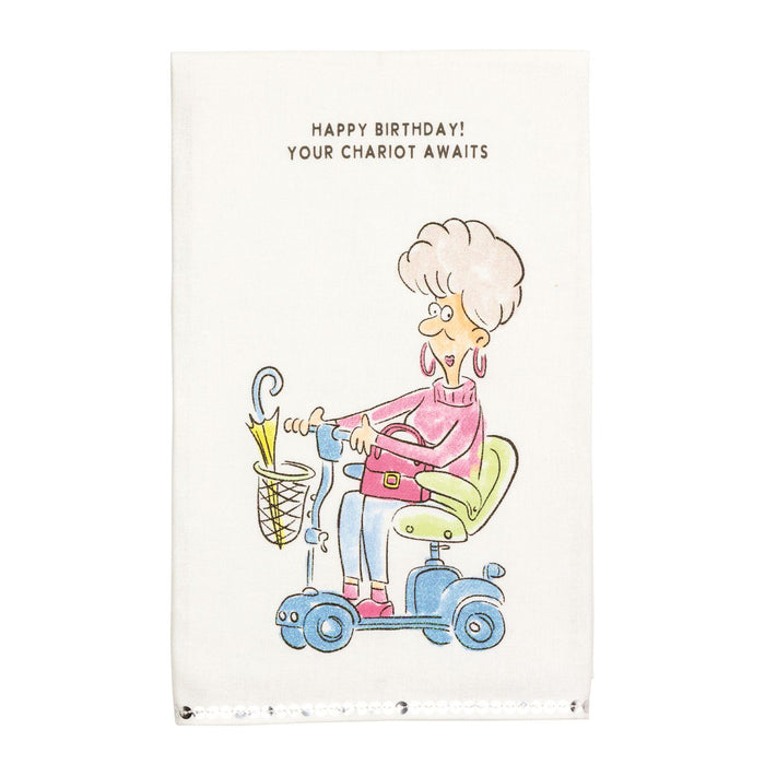 SCOOTER GLITTER BIRTHDAY TOWEL