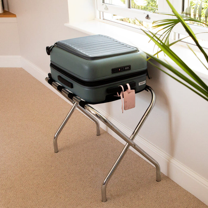 Silver Folding Metal Luggage Rack