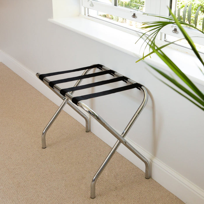 Silver Folding Metal Luggage Rack