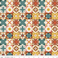 Single Layer Cotton Blanket - Wild Rose Tiles Multi Cotton