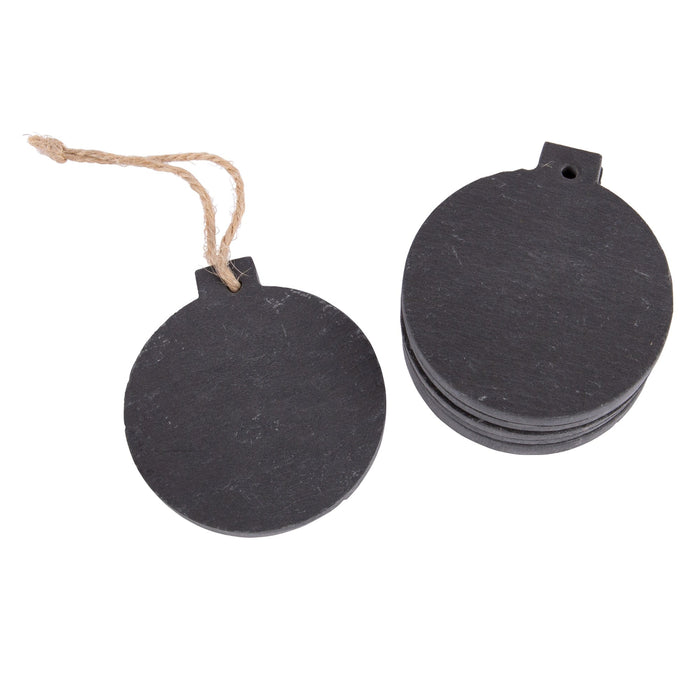 Slate Bauble Christmas Tree Decoration - Pack of Six