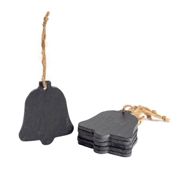 Slate Bell Christmas Tree Decoration - Pack of Six