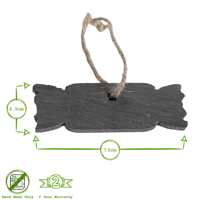 Slate Cracker Christmas Tree Decoration - Pack of Six