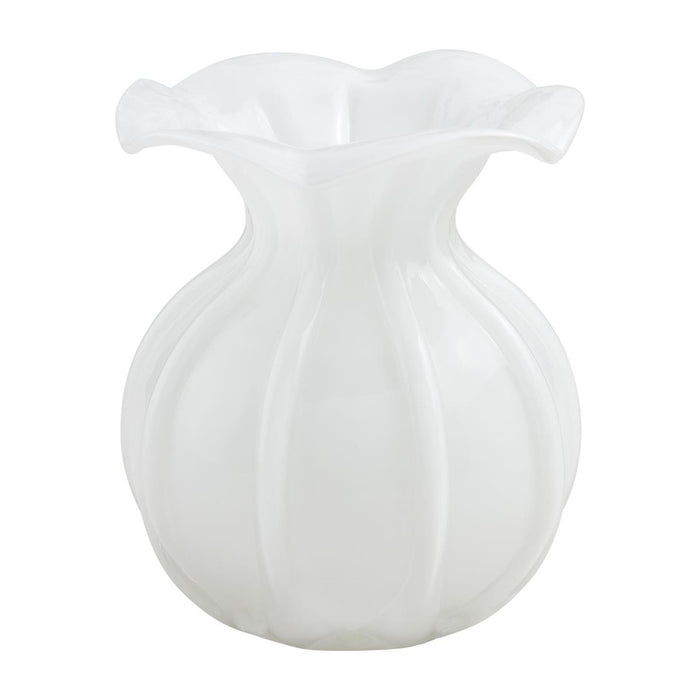 SMALL RUFFLE GLASS VASE