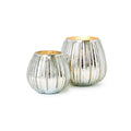 SMALL SILVER MERCURY GLASS CANDLEHOLDER