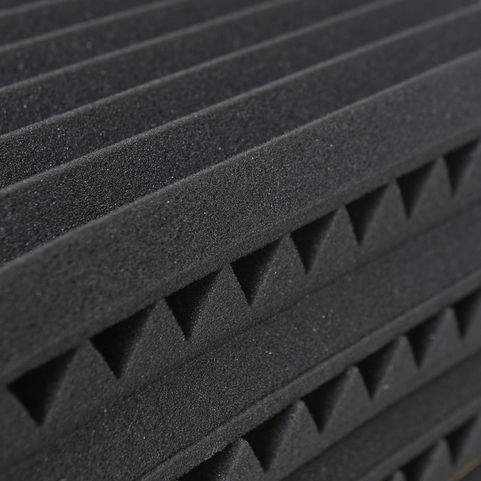 Square Foam Acoustic Panels - 2.5 x 30 x 30cm - Black - Pack of 12