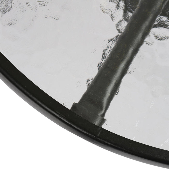 Sussex Round Glass Top Garden Dining Table - 60cm x 70cm - Black