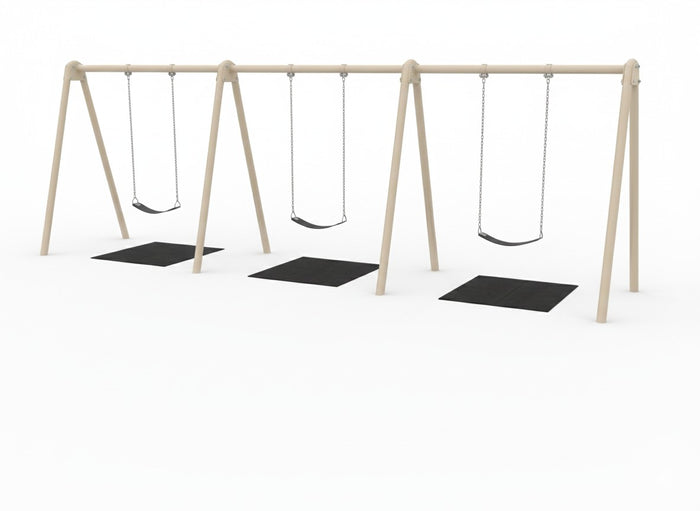 Swing and Slide Rubber Playground Mat black square safety mat with beveled edges and smooth surface under playground equipment