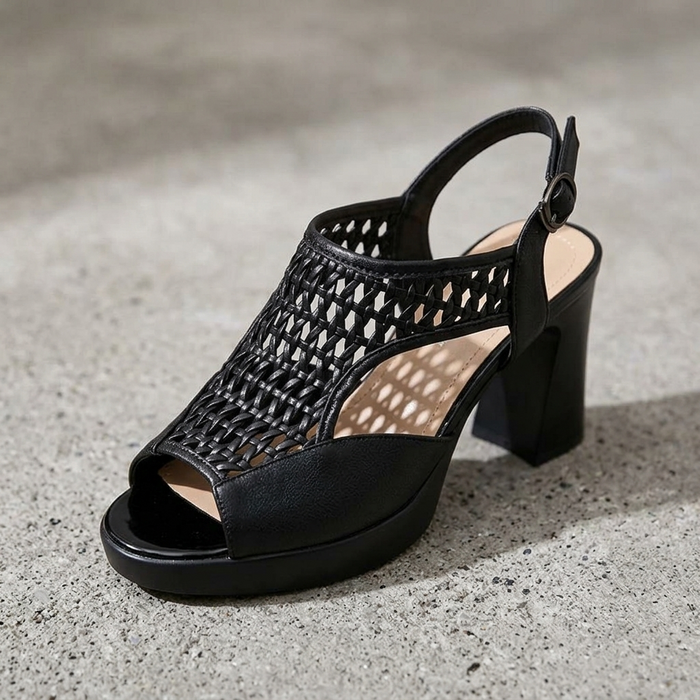 Tessara – Breathable Woven Summer Heel Sandals