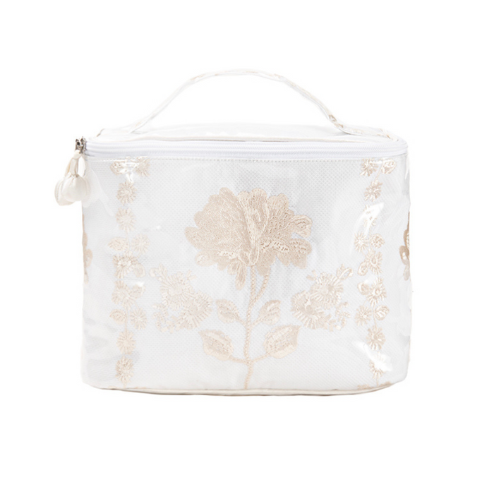 TRAIN CASE, IVORY PEONY