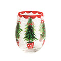 TREE PAINTED WINE GLASS
