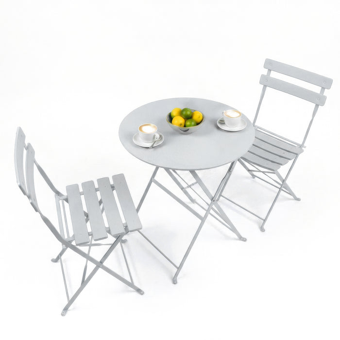 White Two-Seater Round Bistro Set