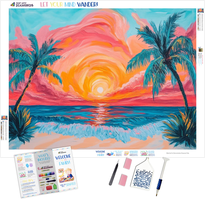 Vibrant Tropical Paradise Sunset