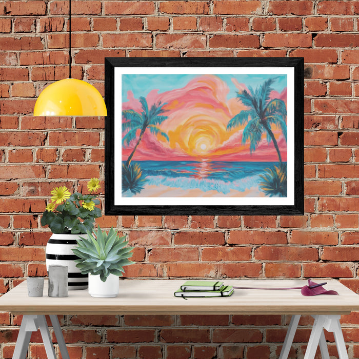 Vibrant Tropical Paradise Sunset