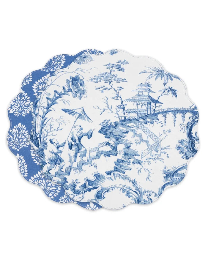 VIDA CHINOISERIE BLUE PLACEMATS, SET OF 4