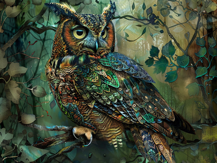 Watchful Owl Perched On A Branch