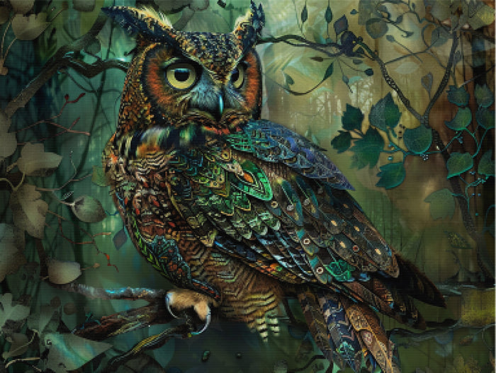 Watchful Owl Perched On A Branch