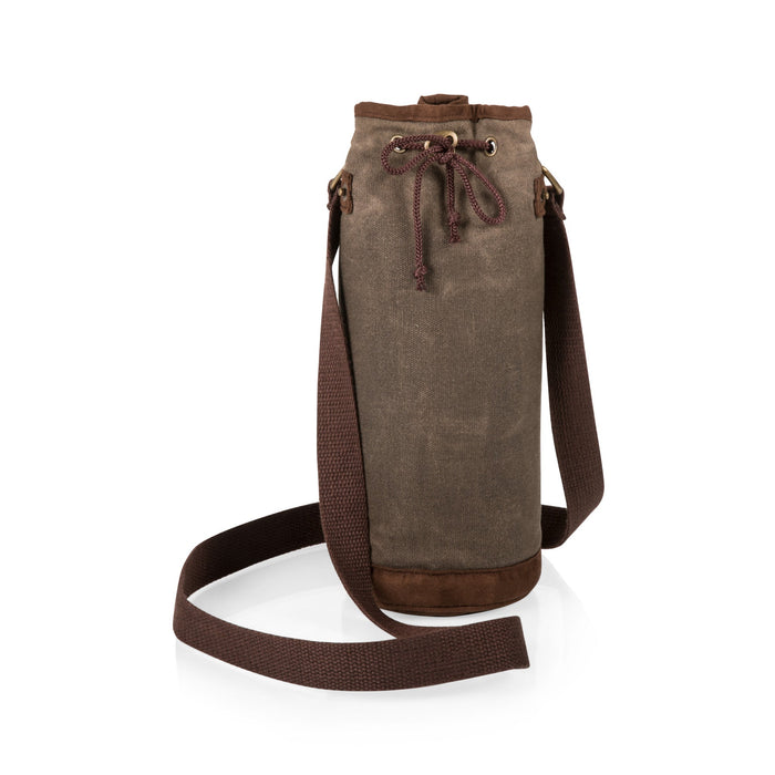 WAXED CANVAS WINE TOTE, GREEN
