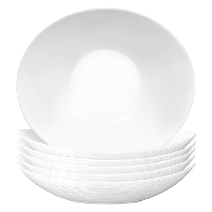 White 23cm Prometeo Oval Glass Soup Plates - Pack of 6 - By Bormioli Rocco