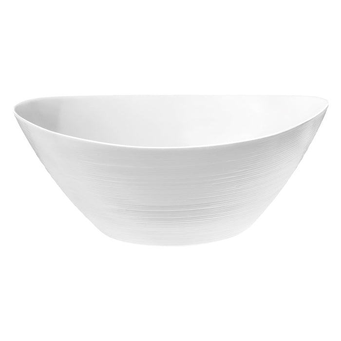 White 25cm Prometeo Oval Glass Salad Bowls - Pack of 6