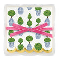 WHITE ACRYLIC TRAY with TOPIARY COCKTAIL NAPKINS