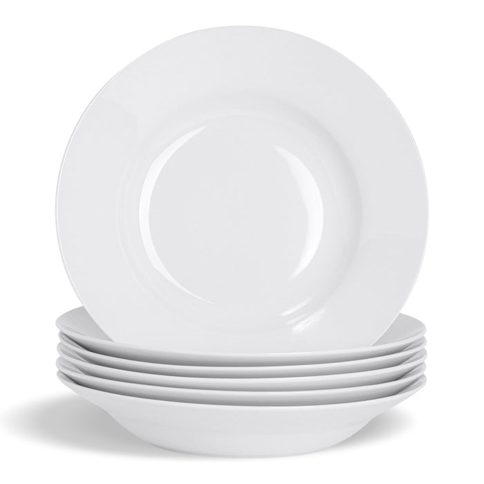 Argon Tableware 6 Classic Rimmed China Soup Bowls - 230mm