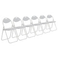 White Curved White Framed Padded Folding Chair - Pack of Six