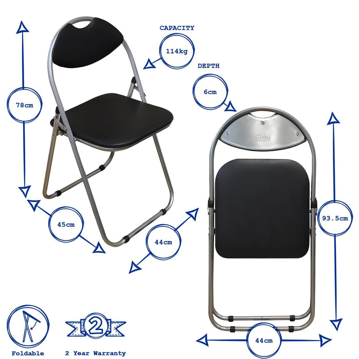 White Curved White Framed Padded Folding Chair - Pack of Six