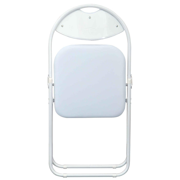 White Curved White Framed Padded Folding Chair - Pack of Six