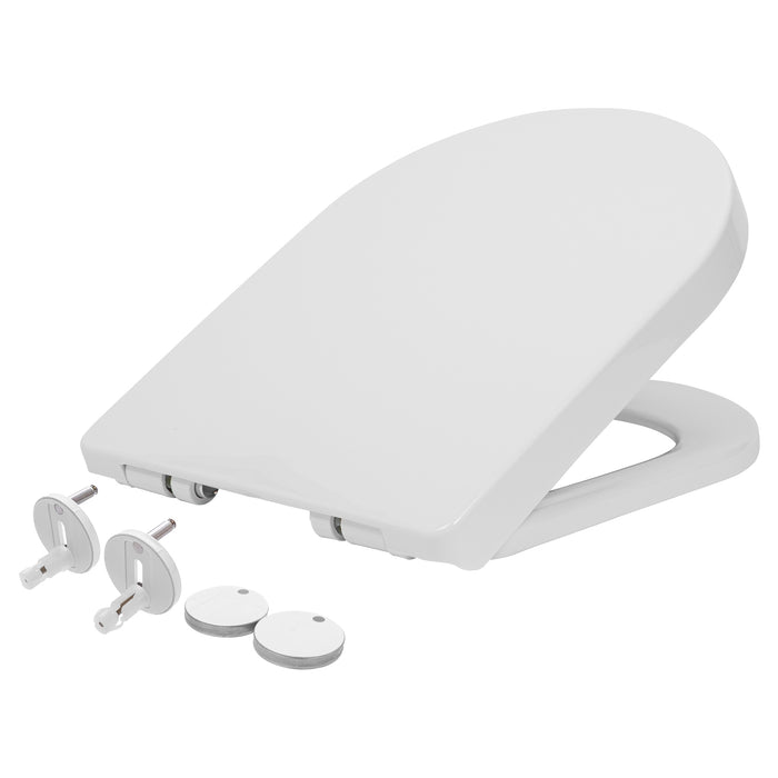 White Square Antibacterial Soft Close Toilet Seat - By Harbour Housewares