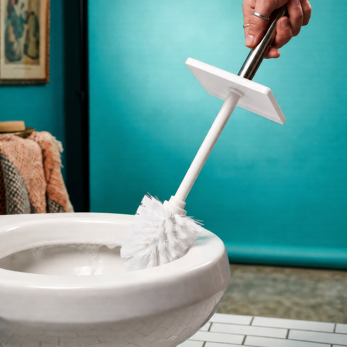 White Square Toilet Brush