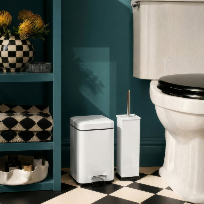 White Square Toilet Brush