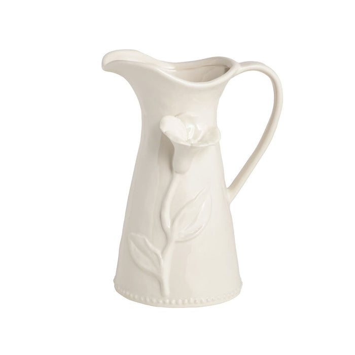 WHITE TULIP PITCHER