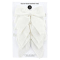 WHITE VELVET NAPKIN TIES, SET OF 4