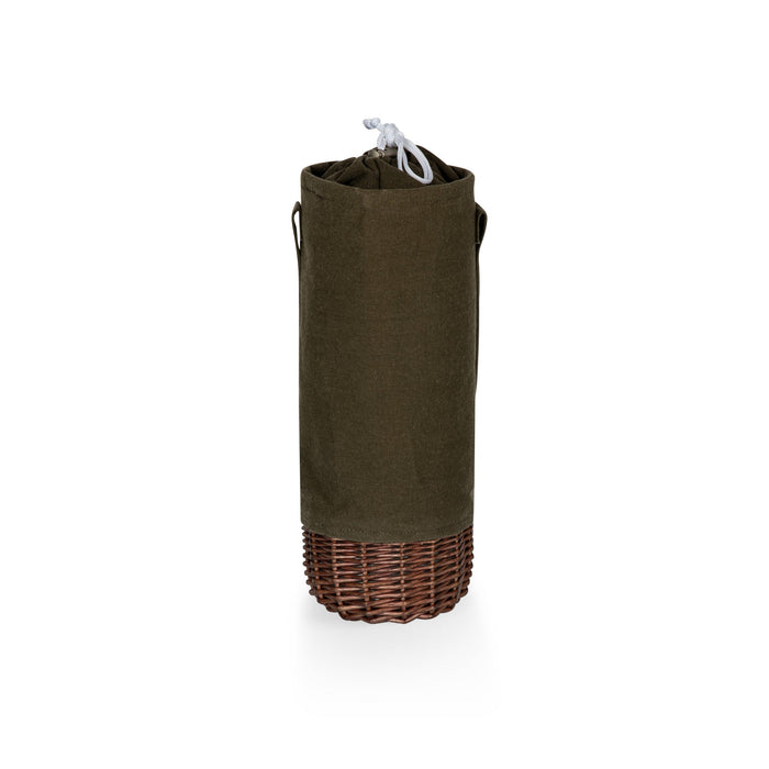 WINE BOTTLE BASKET, GREEN