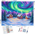 Winter Village under Northern Lights