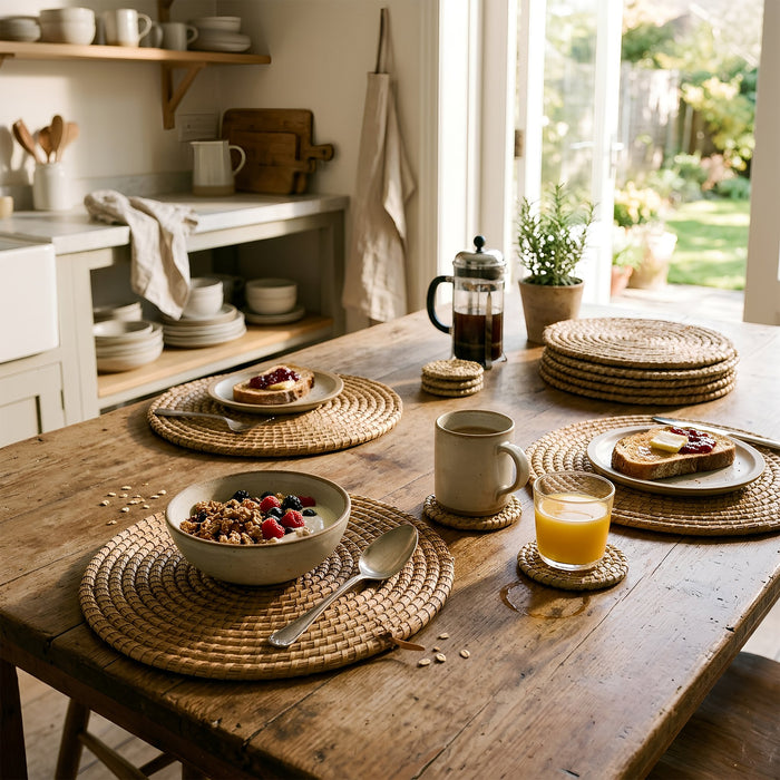 Woven Palm Leaf Coasters - Pack of Six