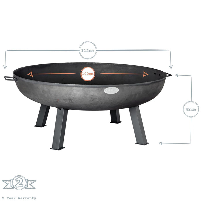 XL Cast Iron Fire Pit 100cm